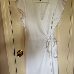 Elegant White Wrap Dress